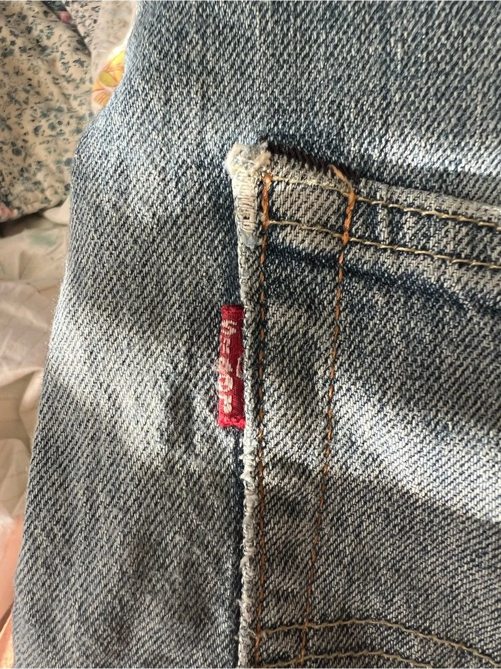 Levi's Men's Light Blue Slim Straight Jeans with Leather Patch